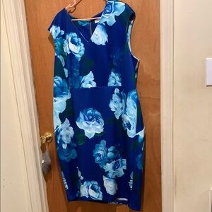 Calvin Klein Blue Sheath Midi Dress